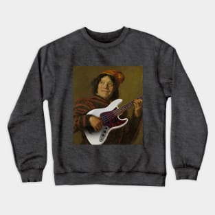 Bass Guitar Hero - Moody Maximalism Oil Painting Crewneck Sweatshirt